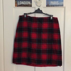 Talbots Christmas plaid skirt